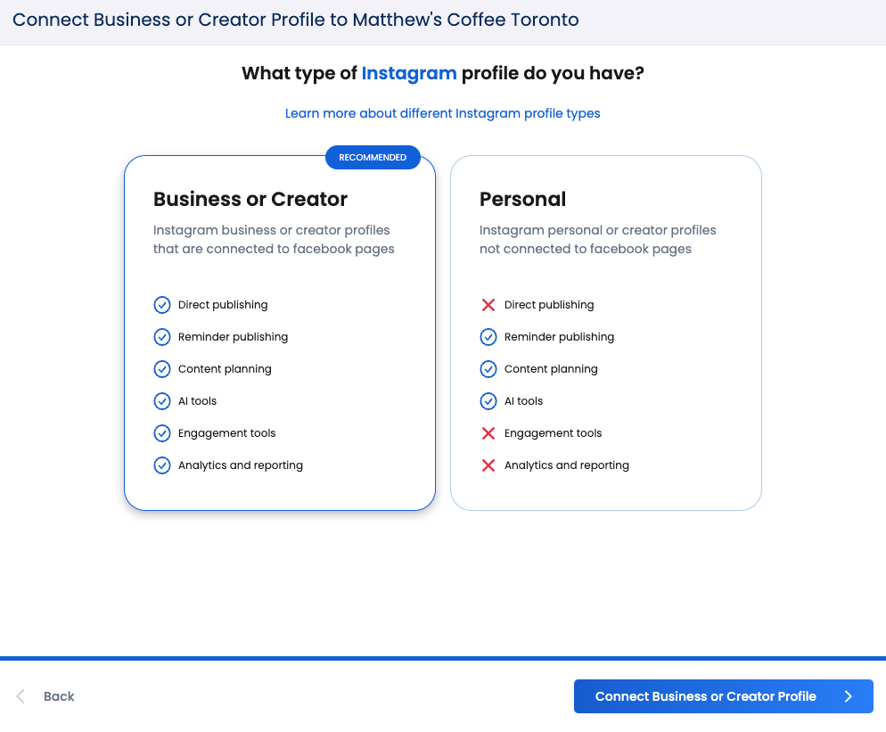 Instagram profile types explained: Business, Creator, Personal