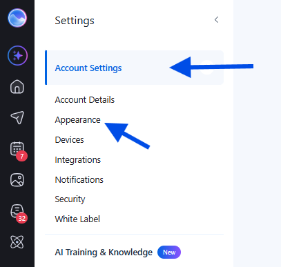 Appearance в Account Settings