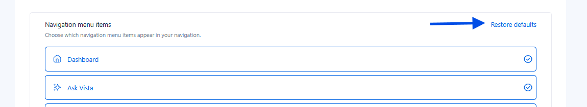 Ссылка Restore defaults