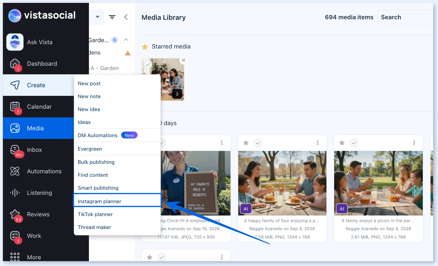 Create Instagram planner