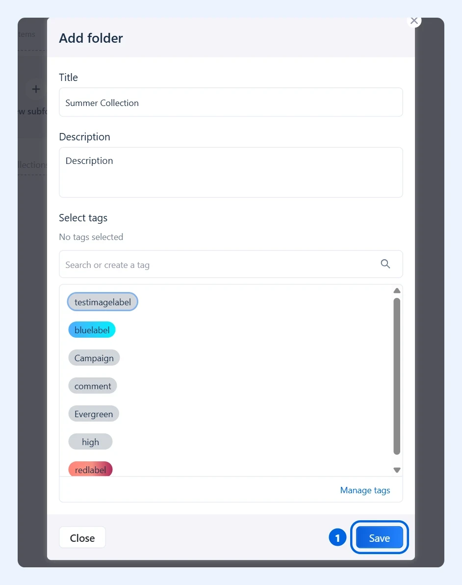 Окно Add folder для вложенной папки
