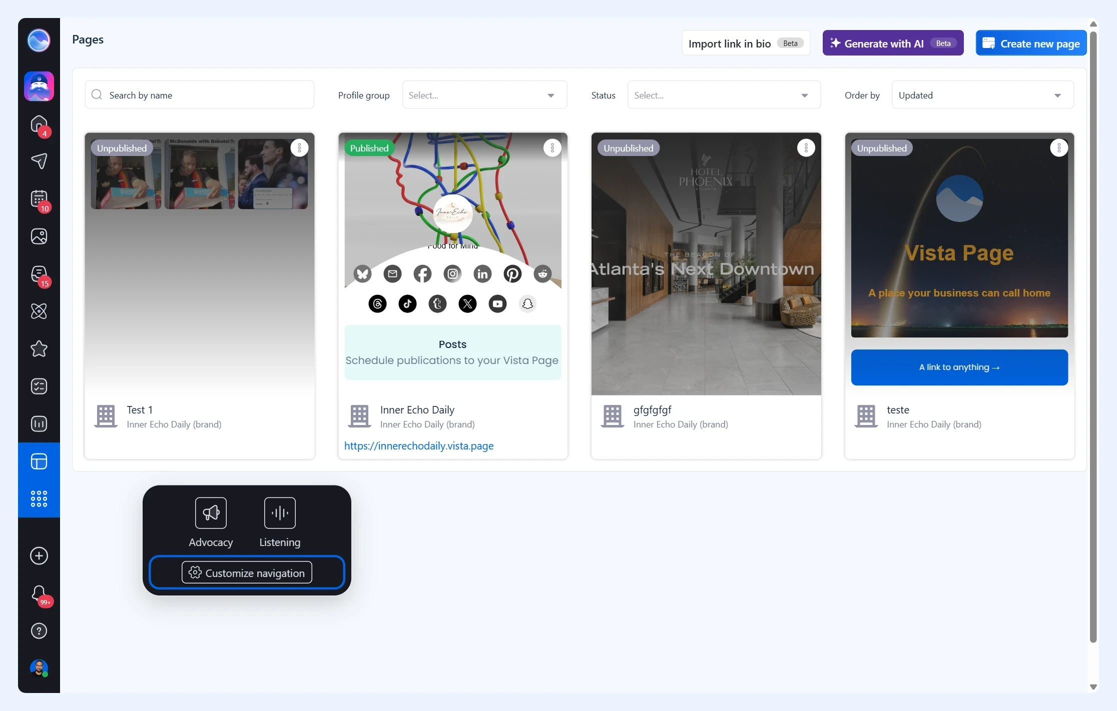 Customize navigation in the More menu