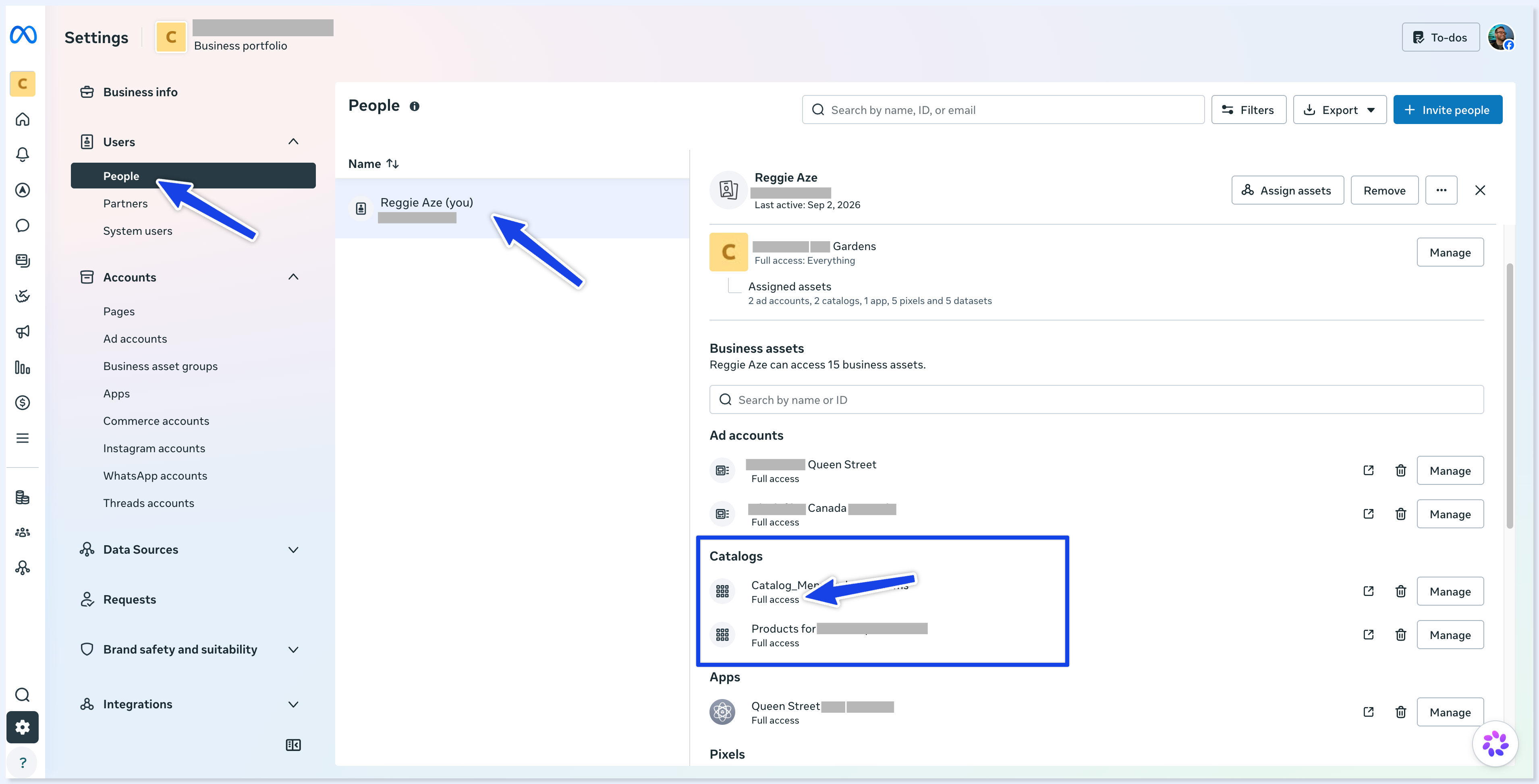 Доступ к каталогу в Meta Business Suite