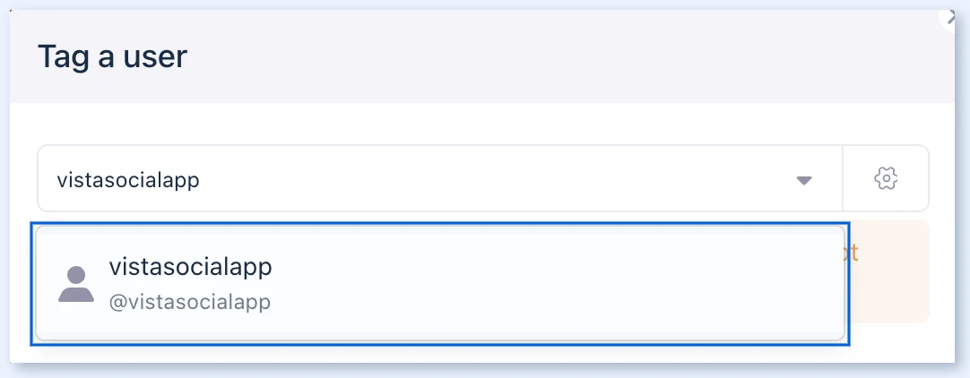 Tag a user window with a username search