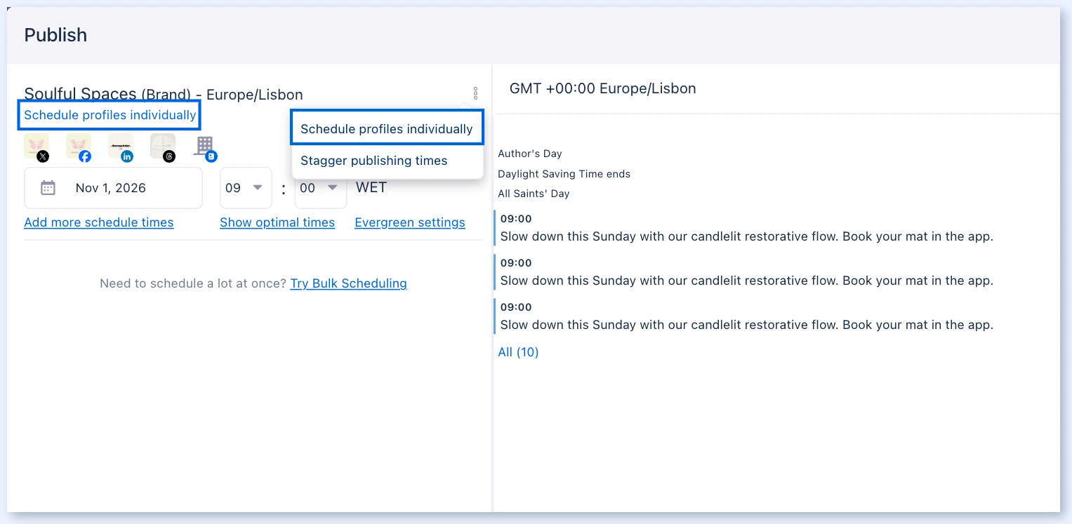Schedule profiles individually
